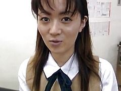 Saki Shiina has hairy cunt measured and sucks doctor phallus