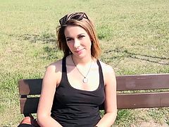 Ani seemed so lonely, sitting on the bench with no one around to tell her, how sexy she looks, wearing that white molded skirt on. Click to see the red-haired lady, smiling at the sight of cash and following the horny guy in the park. Don't miss the hot details...