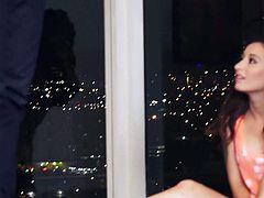 Cute teen brunette Kylie Rose is hungry for cock. Man pulls his jeans down and she wraps her soft lips around his meat pole. She sucks his cock nice and deep. Watch Kylie Rose do it.