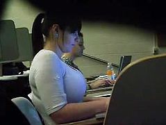 Huge Tits In College Classroom