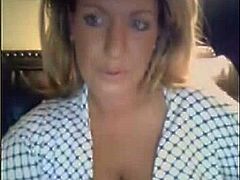 Hot Blonde MILF Flashes Her Tits On Webcam