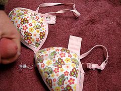 Cum on Little Butterfly Bra