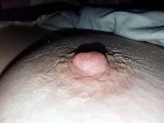 playing with the wifes hard ripe nipple