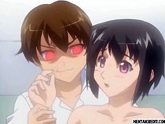 Hentai girl in swimsuit gets analed outdoors