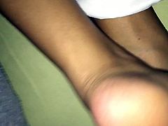 Cumshot on my teen's friend soles