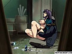 Tied up hentai babe gets her pussy shaved and pumped deep