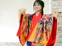 Miina is undressed of kimono and well fucked