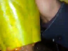 Cum in papaya for femdom 1