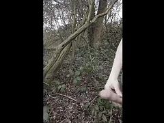 recording myself having a risky public wank in the fields