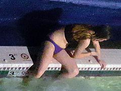 college teens from france pool fun