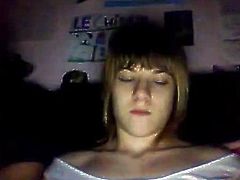 shy teen plays with boobs