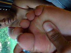 Porche Davis Long French Pedicure Toenails