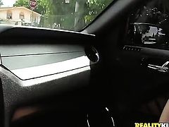 Blonde pornstars fucks in a car