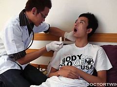 Its after hours and Dr. Al gets a house call to thin and sexy Asian twink who is suffering from a hard dick that cant shoot its load. After a thoroughly kinky perverted exam, Doctor Al decides this Asian gay boy needs a solid raw and bareback ass pounding.
