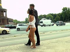 Watch the dirty actions of Juliette March in busy streets. She was tied-up, spanked, slapped and obviously, fucked hard as her beautiful body is fully exploited. She became fully nude in public and begged strangers to fuck. Watch the full video to know how dirty and shameless Juliette March is.