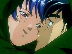 Young hentai couple making love in a sleeping bag