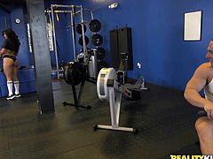 Xo Rivera is unhappy with her husband, as he can't satisfy her. She was fascinated by the muscled gym trainer and finally, she decided to seduce him. She showed her hot curves and invited him to fuck her. This rough fucking session in the gym is too hot to handle.