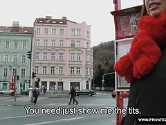 Sirale is offered hundreds of Euros just to show off her tits for the camera, but the cameraman has a better goal in mind: to fuck those tits, and her Sirale's wet pussy! Sirale is hesitant, but the money is good...