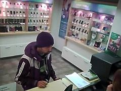 Prick with boner in mobile store PublicFlashing.me