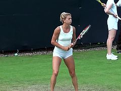 Camila Giorgi practice Birmingham 2014