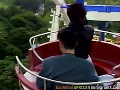 African babe gets pumped at ferris Wheel