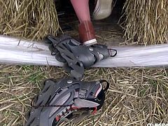 This is really romantic story with naive blonde girl, beautiful nature and unforgettable first sex. Watch Claudia, sucking her boyfriend's long dick on knees, in a haystack, with great passion and excitement. Have fun and enjoy sex action at outdoors!
