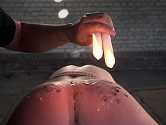 Immobilized in bondage rope, pussy vibrator rubbed with, hot wax, harsh whipped the slut slave is at the mercy of Master! After this lesson, slave is ready to submit with a good blowjob!