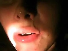 Amateur girl swallow cum