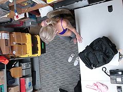 Inexperienced thief Emma Hix, was caught red handed for shoplifting. Police officer was alone with her in the room, and he decided to make a sex deal with the teenager. He promised to help her in return of nude photos and hardcore sex. She stripped her clothes, and gave her sexy body to him. Must watch!