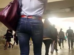 Young woman's ass in action