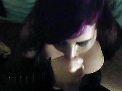 Goth Girl Blowjob & Facial