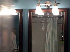 Set hidden cam on blonde teen bathroom