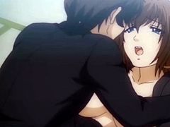Hentai seductress goes up and down teen shaft