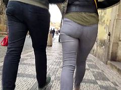 Blonde's tight ass in Prague