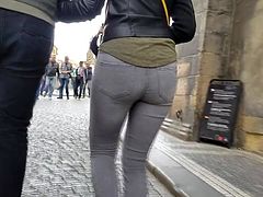 Blonde's tight ass in Prague