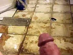 Powerful Pissing with Hard Dick