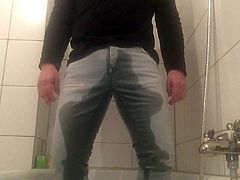 pissing in jeans