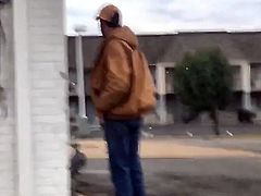 Caught - Pissing on the street (Bearded guy)