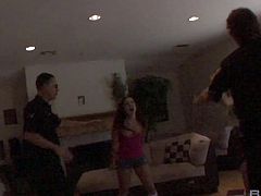 Arrested chicks Ashli Orion and her nasty GF give a blowjob to policemen