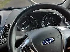 Wanking and cumming outside in car in a layby