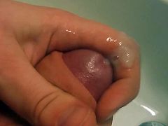 19 yo Big cock double cumshot in bathroom