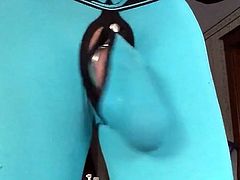 Aqua Long Johns with pouch and chastity