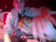 Blonde Girl Sucks Big Teen Cock on Webcam