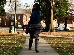 Busted!!!! Jiggly Big Booty Ebony THOT in the Park (Walking)