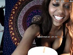 Very hot ebony teen getting big black cock