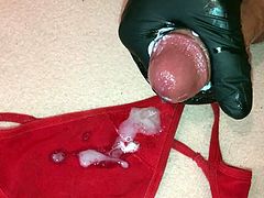 cumshot on dirty panties - geil auf den string gespritzt