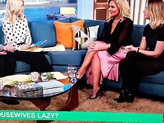 Tart wearing very high black stilettos live on UK morning TV