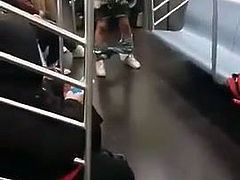 Insane chick on the NYC subway