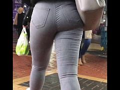 Grey jeans slim thicc ebony