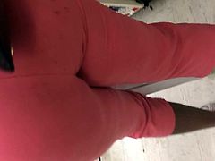 Pink sweats Milf round ass 2